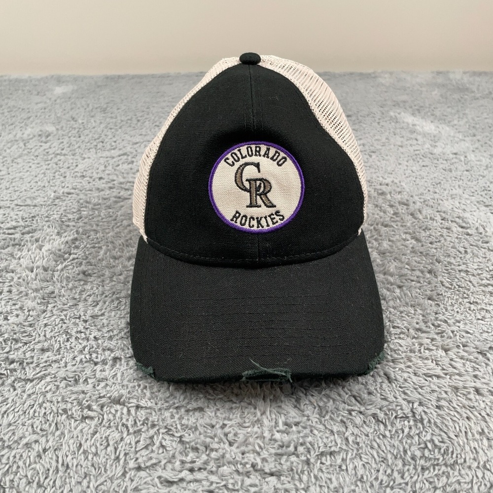 Colorado Rockies Hat Cap Strap Back Black White Baseball New Era Mesh Womens